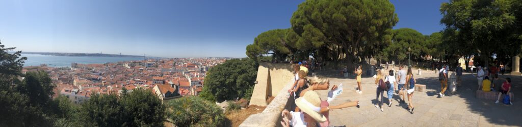 Photo taken on top Castelo de São Jorge over looking the town of Lisbon